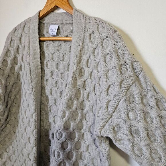 WORN ONCE COZY CO. BY COZY CASUAL HONEYCOMB PATTERN SUPER COZY LONG SWEATER M/L - Picture 9 of 14